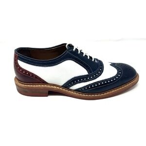 Allen Edmonds 1776 Red White Blue Wingtip Spectator Dress Shoes 7 E Dainite Sole